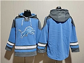 Men's Detroit Lions Blank Blue Ageless Must-Have Lace-Up Pullover Hoodie,baseball caps,new era cap wholesale,wholesale hats